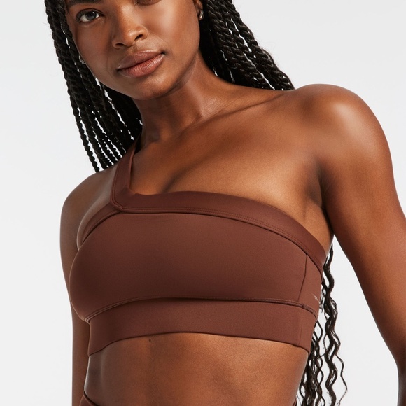 NWT IVL collective One Shoulder sports Bra downtown brown athleisure lifting gym - Picture 5 of 8
